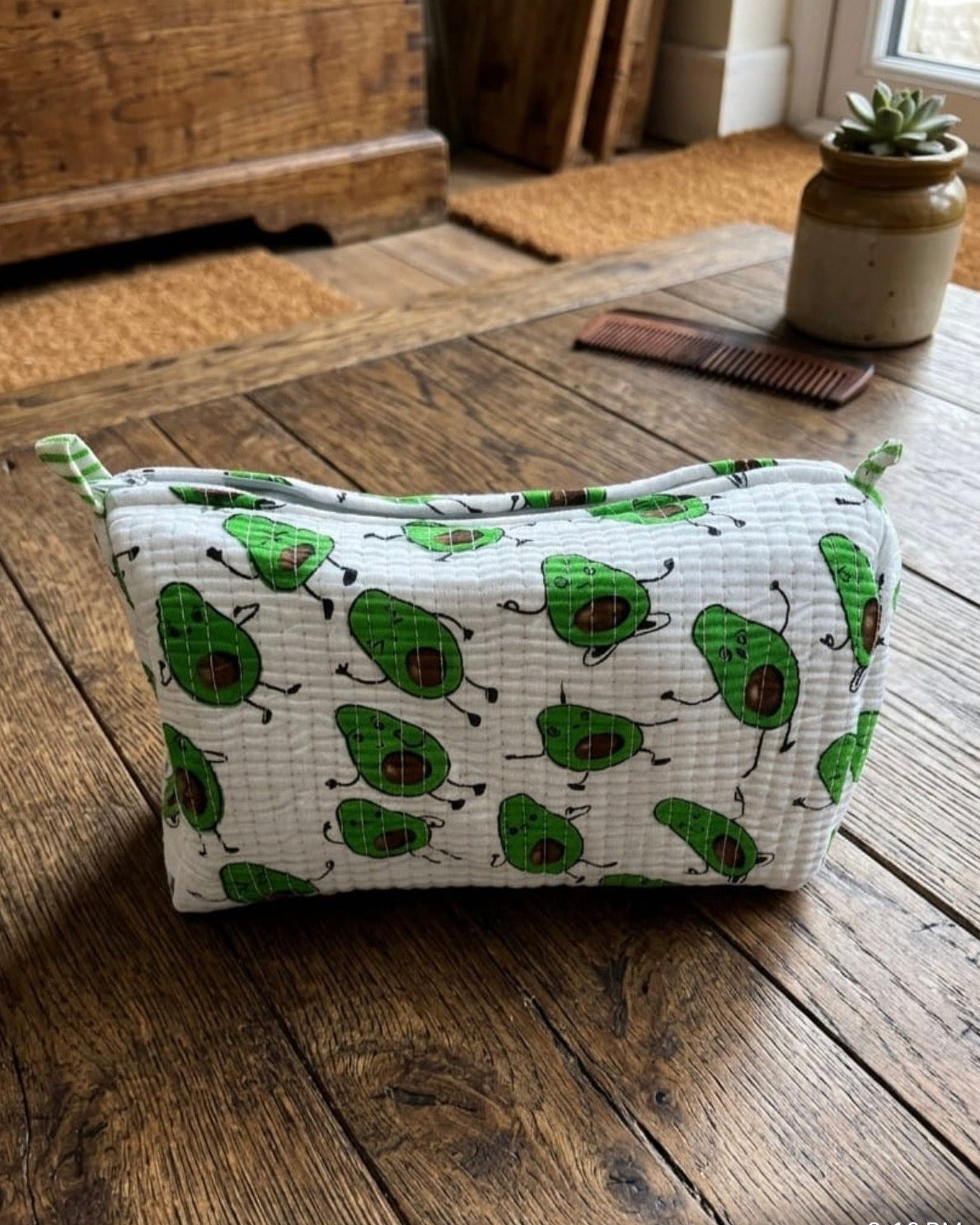 Avocado Hand Block Printed Travel Kits - Set of 3