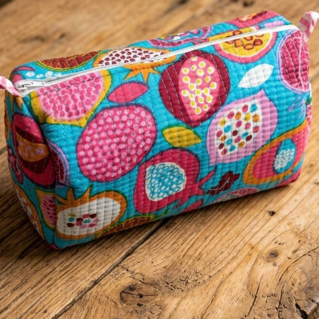 Passion Fruit Hand Block Printed Travel Kits - Set of 3